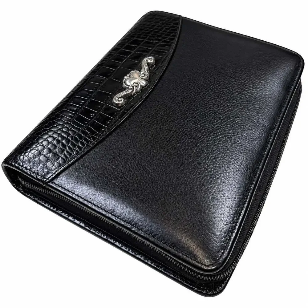 VTG Brighton for Business Black Leather Zip Around Day Planner Organizer Binder